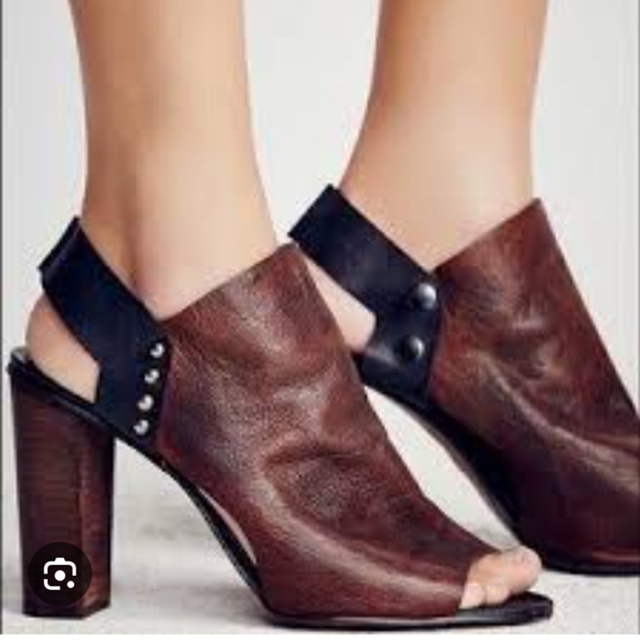Free People Brown Leather The Picture This Heel size 36.5 - Picture 1 of 15